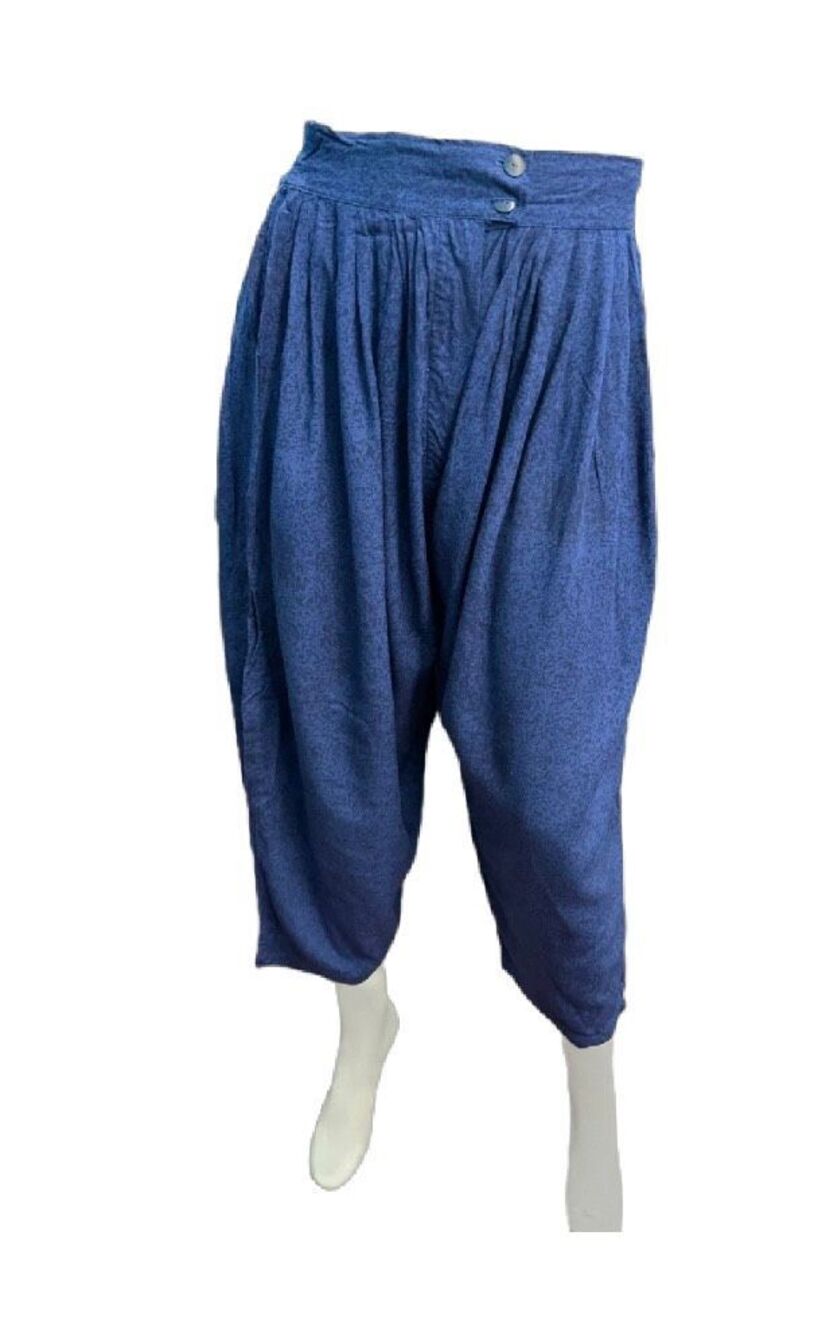 Endless Knot Art Blue Harem Capri Pants Women’s Size Small